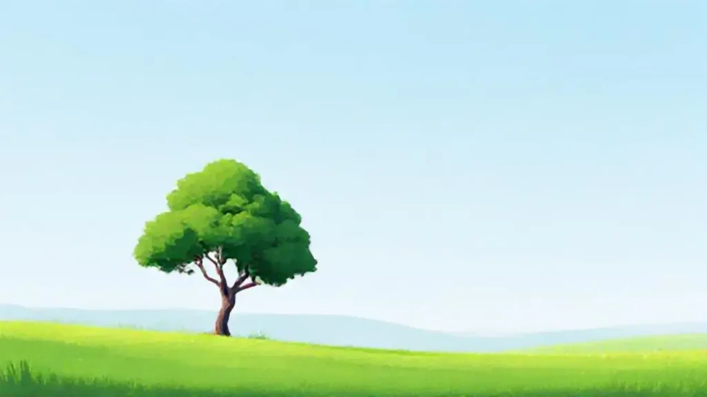 Pradera con un árbol