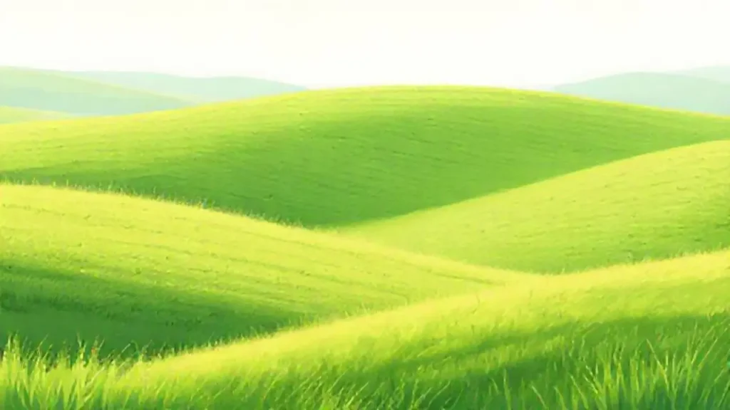 Campos verdes crecen suavemente