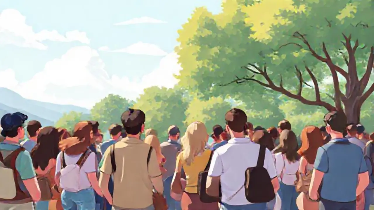 Personas reunidas al aire libre