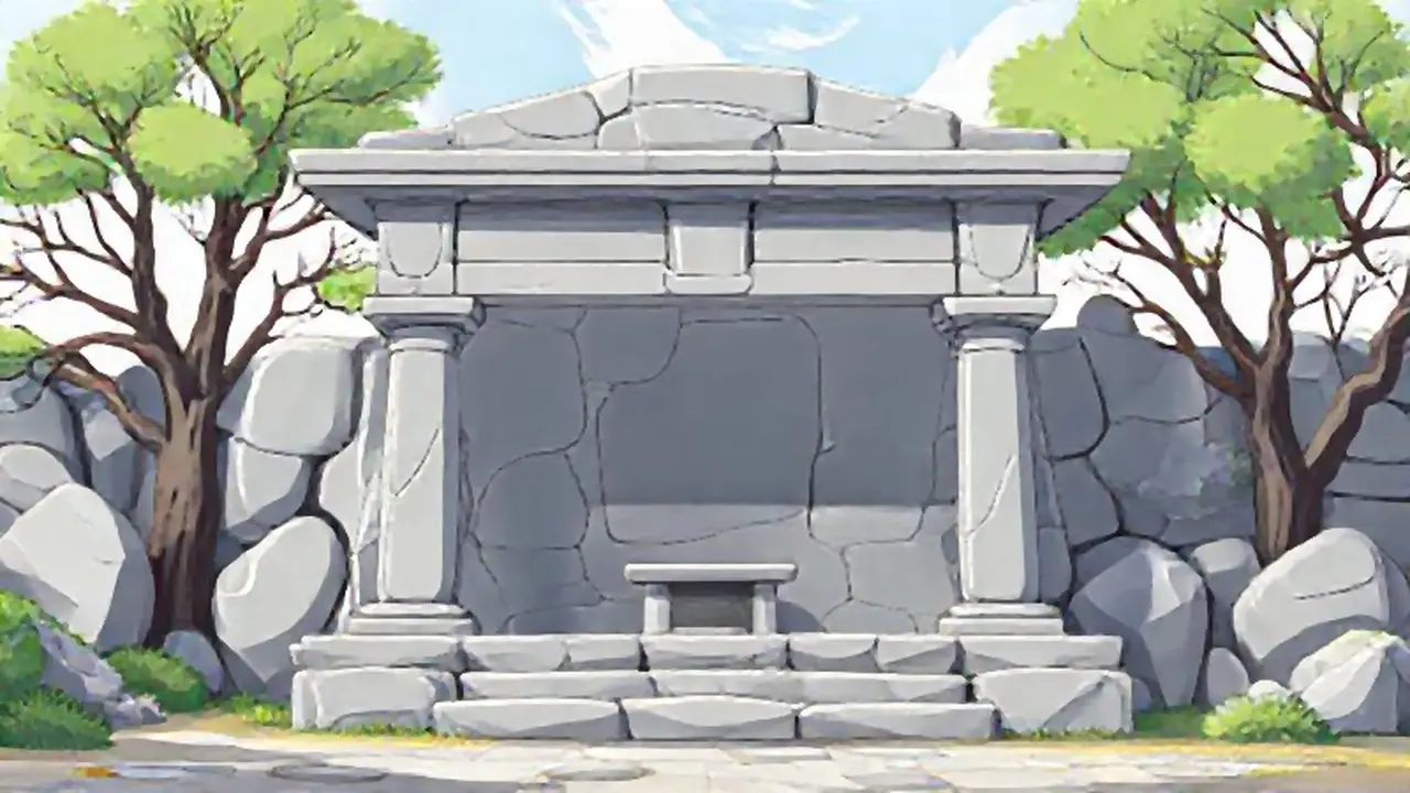 Altar de piedra gris al aire libre