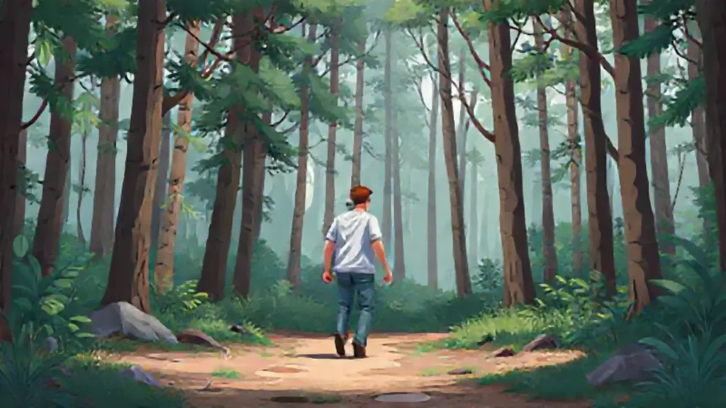 Hombre en el bosque