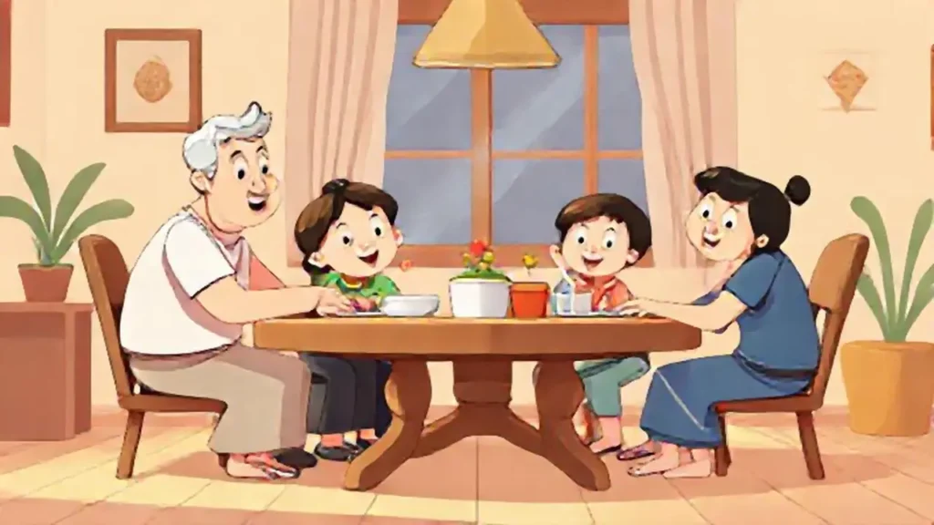 Familia reunida a la mesa