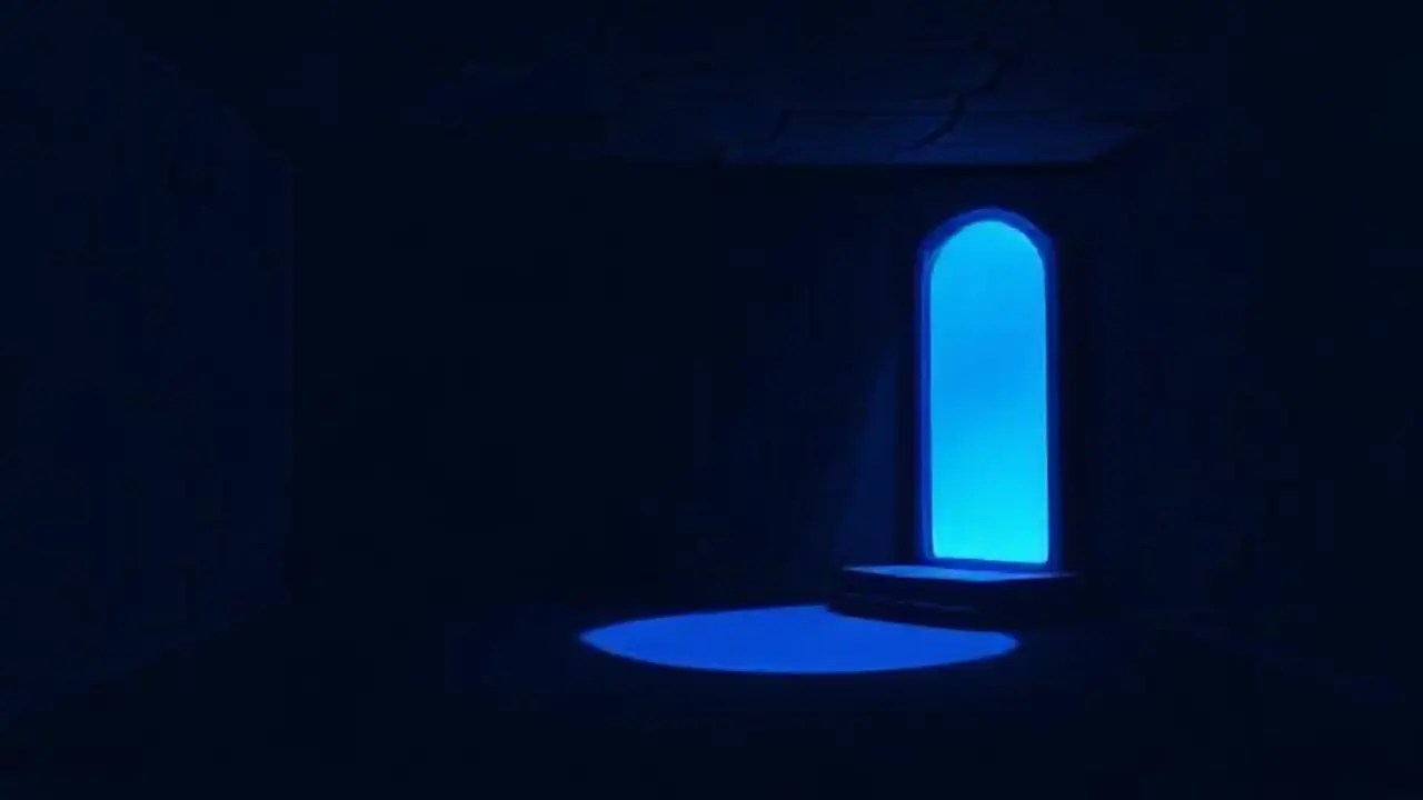 Había una luz azul en la oscuridad