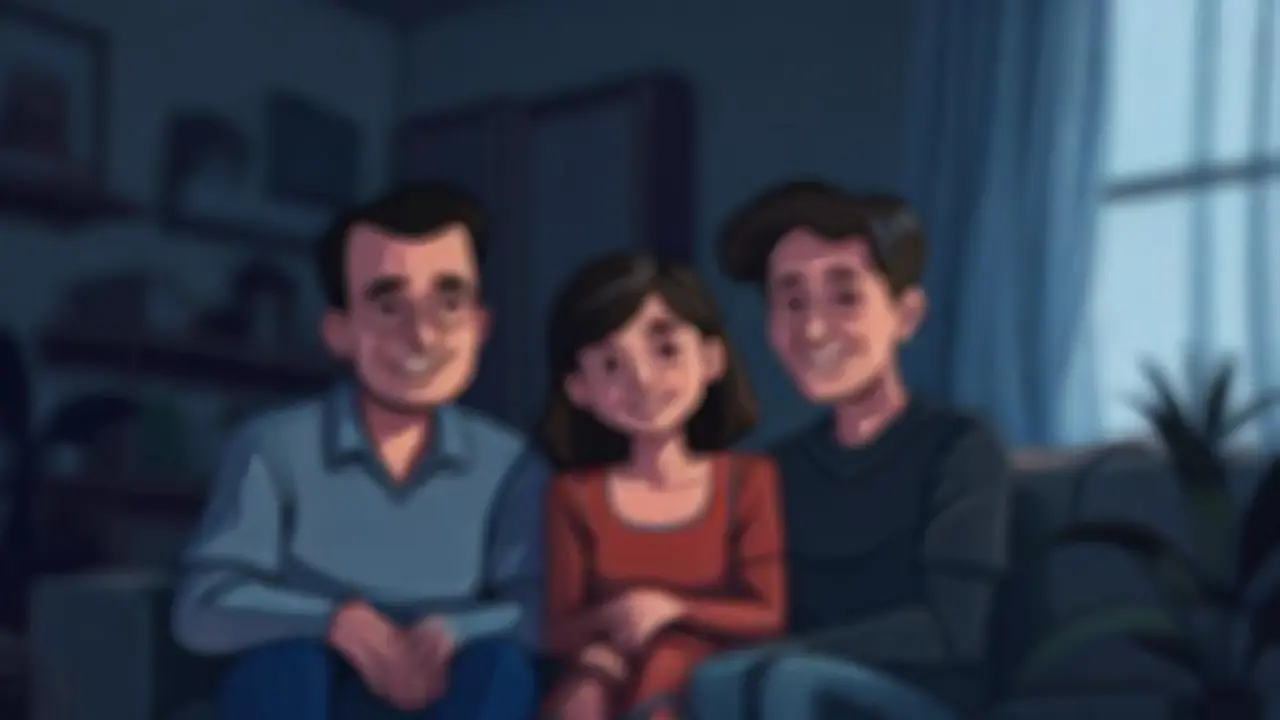 Familia borrosa en penumbra