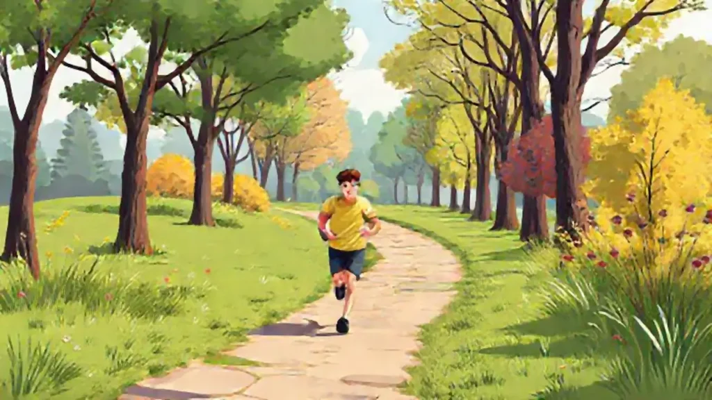 Joven corriendo por el sendero