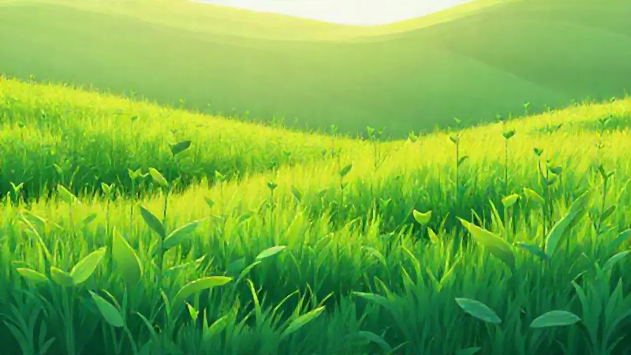 Campos verdes con plantas creciendo