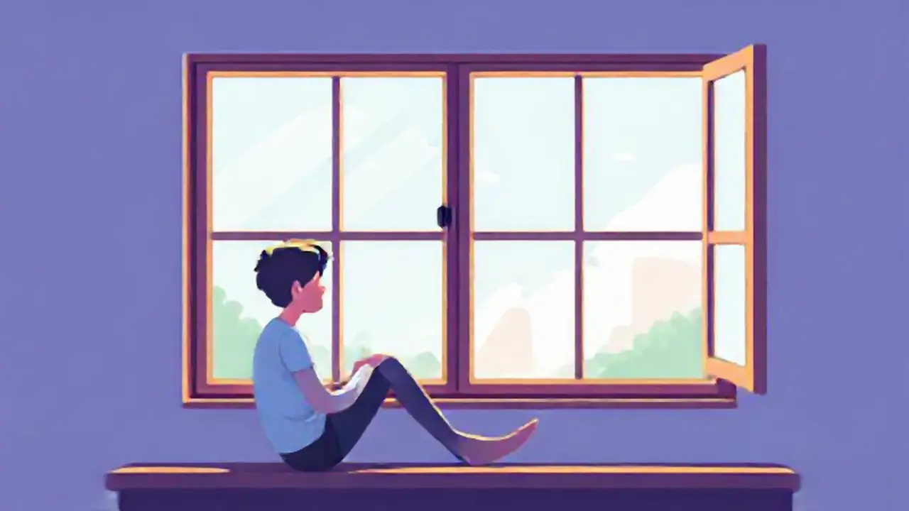 Persona junto a una ventana