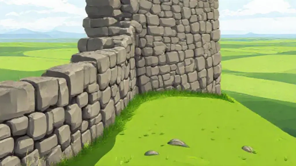 Muro de piedra alto y viejo