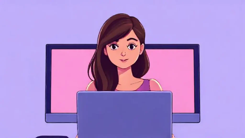 Mujer frente a la pantalla del ordenador