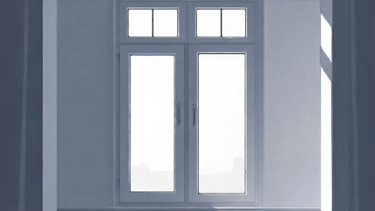 Ventana gris con luz difusa