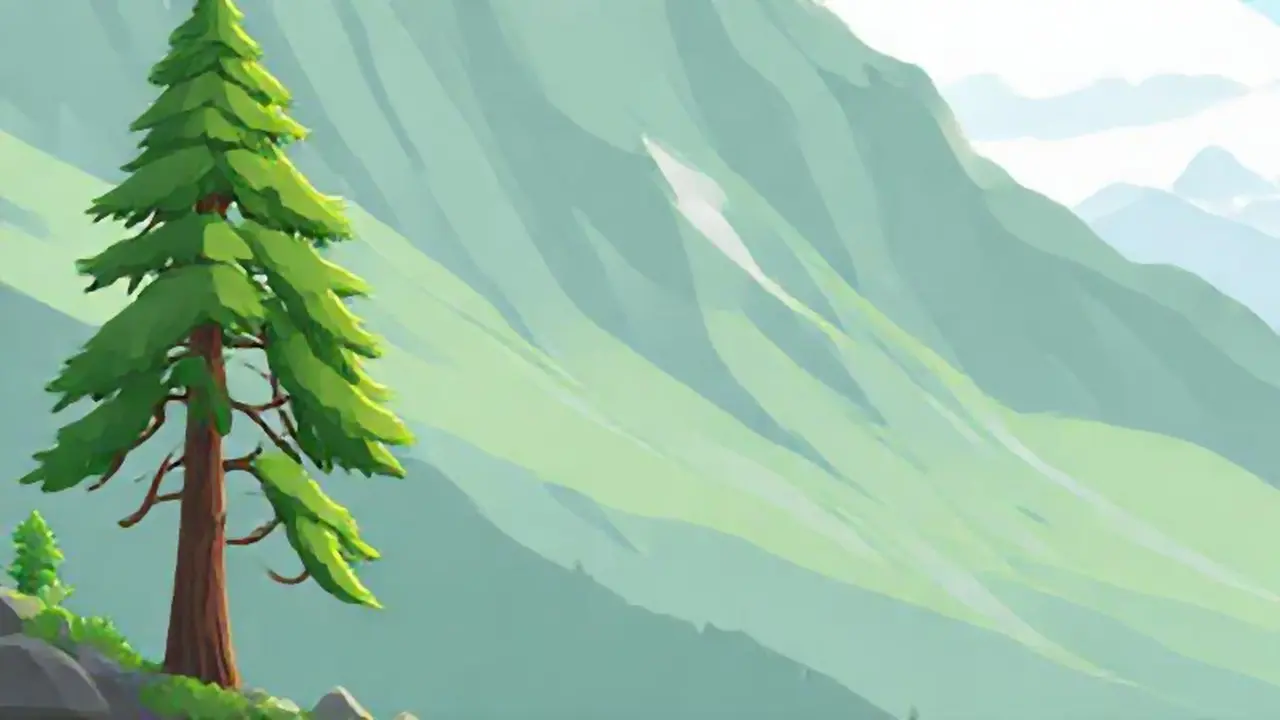 Árbol verde junto a la montaña