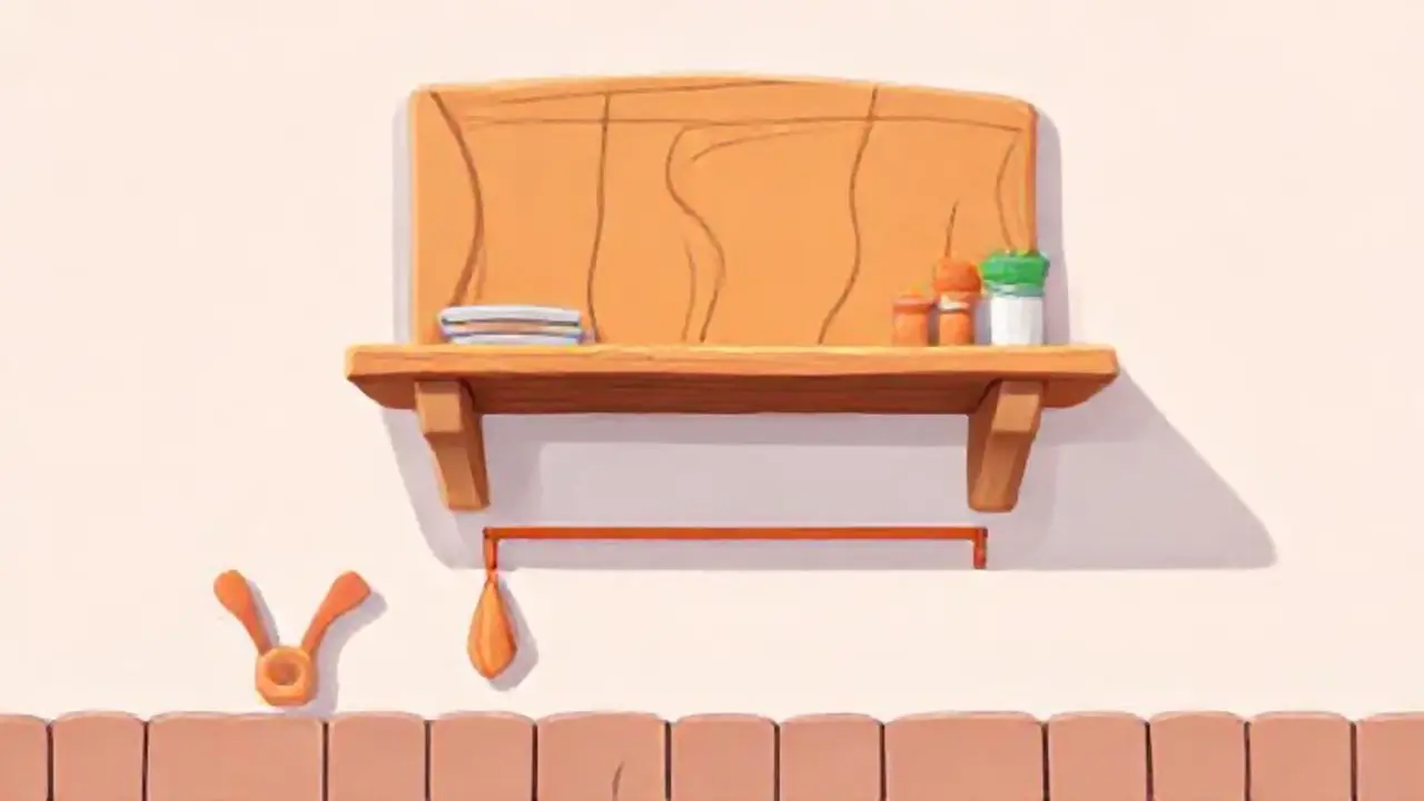 Estante de madera inalcanzable para niños