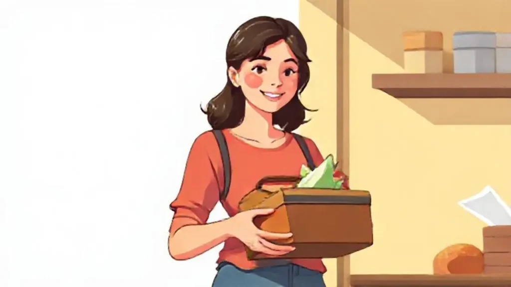 Mujer prepara el almuerzo