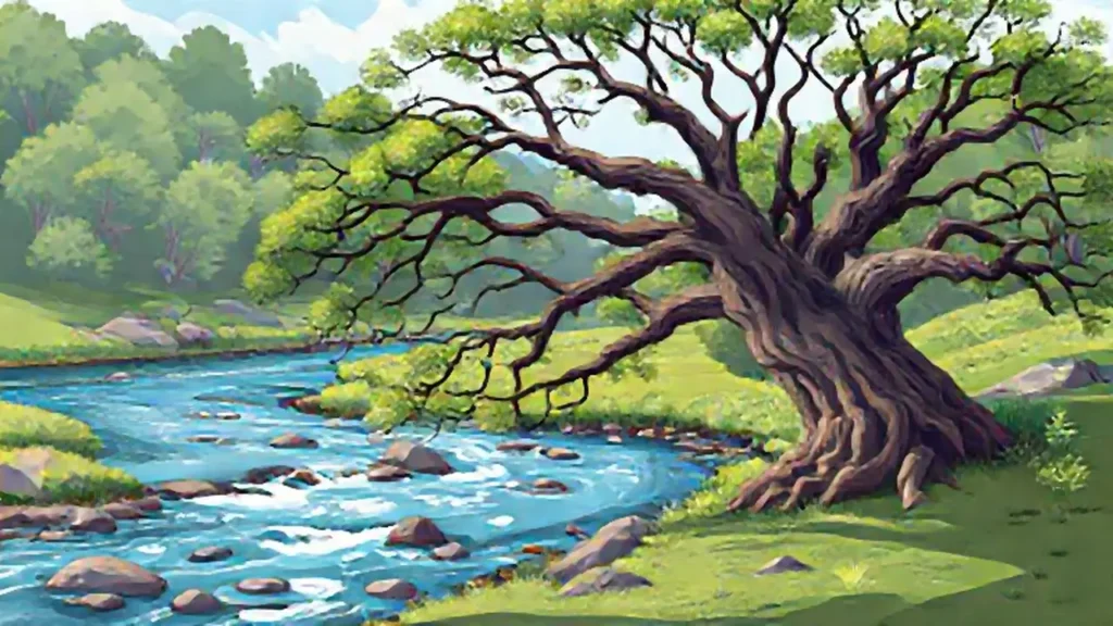 Árbol viejo junto al río