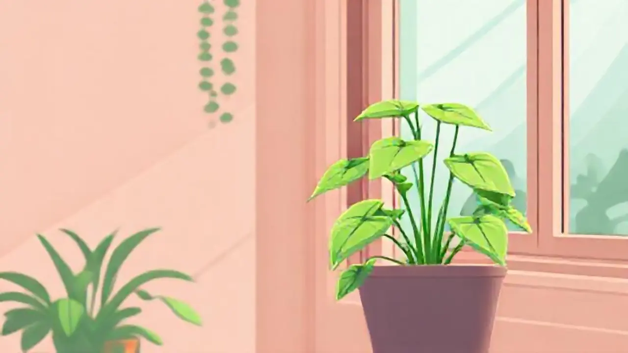 Planta verde crece en casa