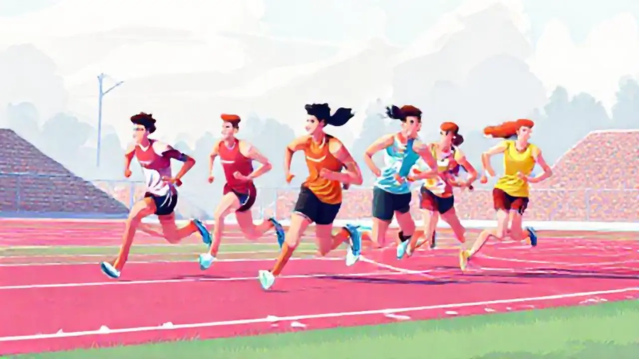 Atletas corren en el campo