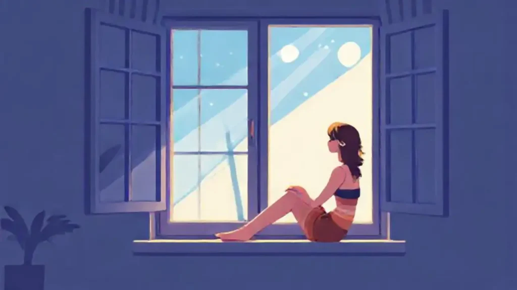 Mujer junto a la ventana