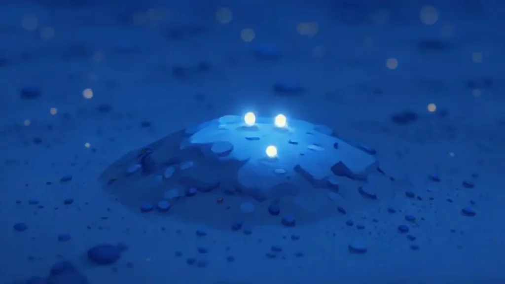 Tierra azul con figuras brillantes