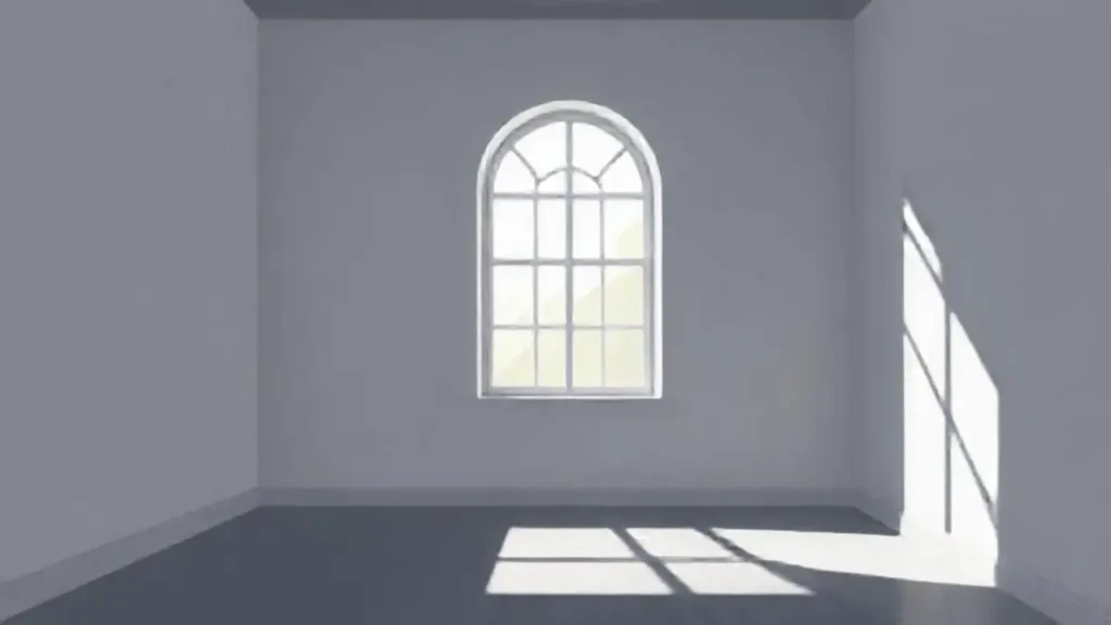 Habitación gris con luz solar
