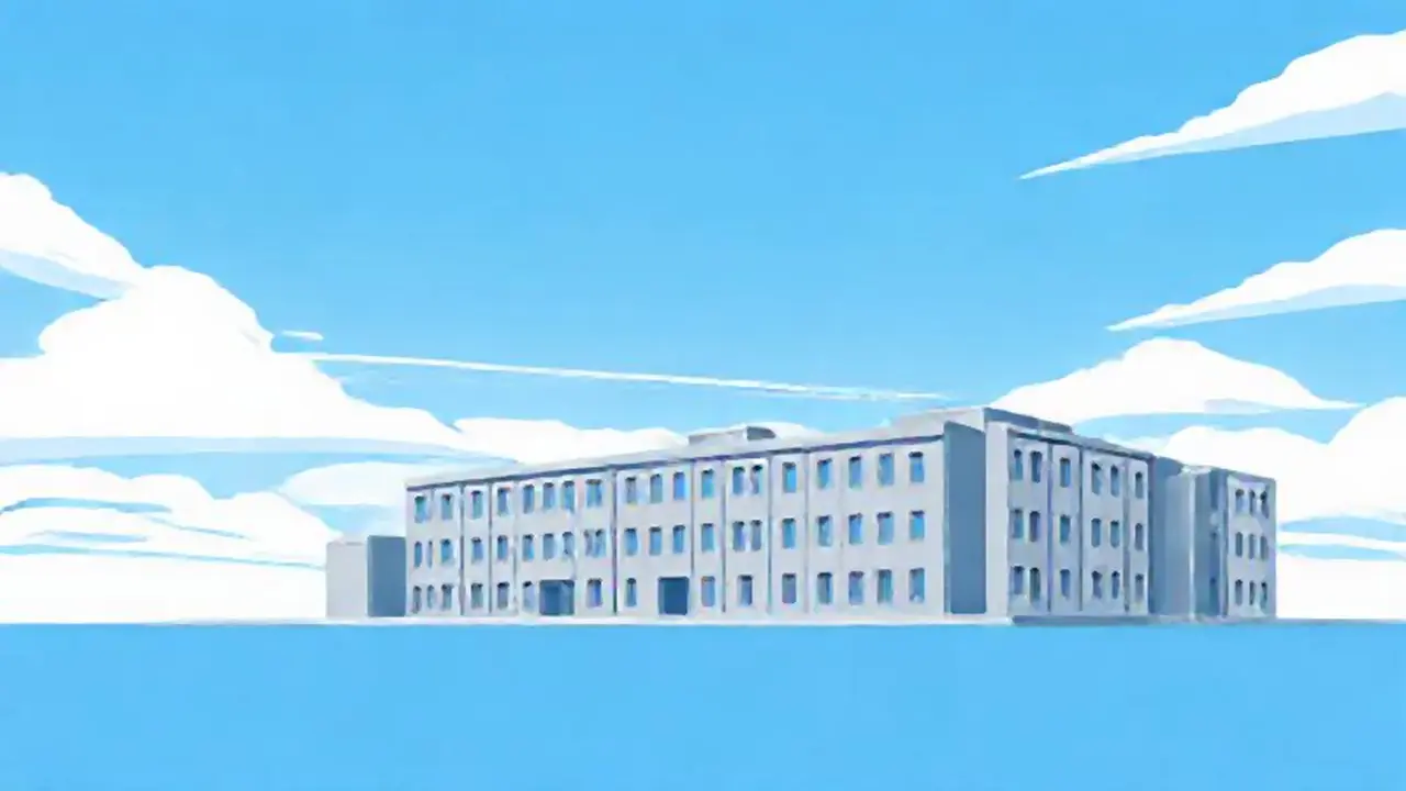 Edificio gris bajo el cielo azul