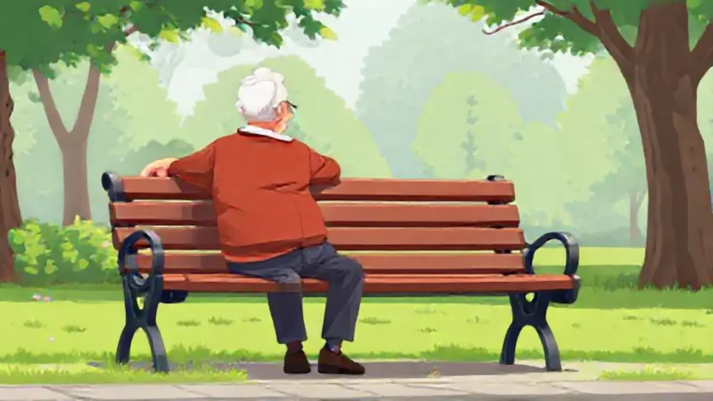 Ancianos en un banco del parque