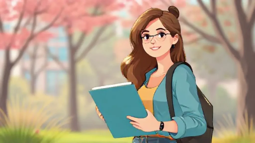 Mujer con cuaderno al aire libre