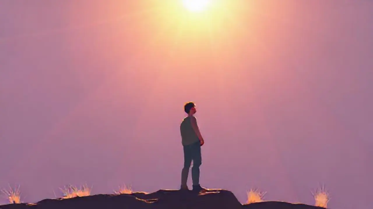 Un hombre alto bajo la luz del sol