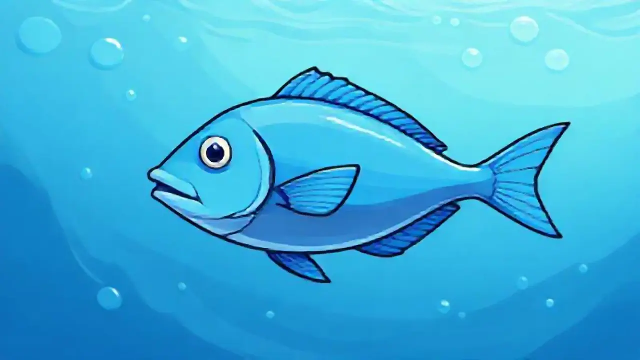 Peces azules nadan en el océano