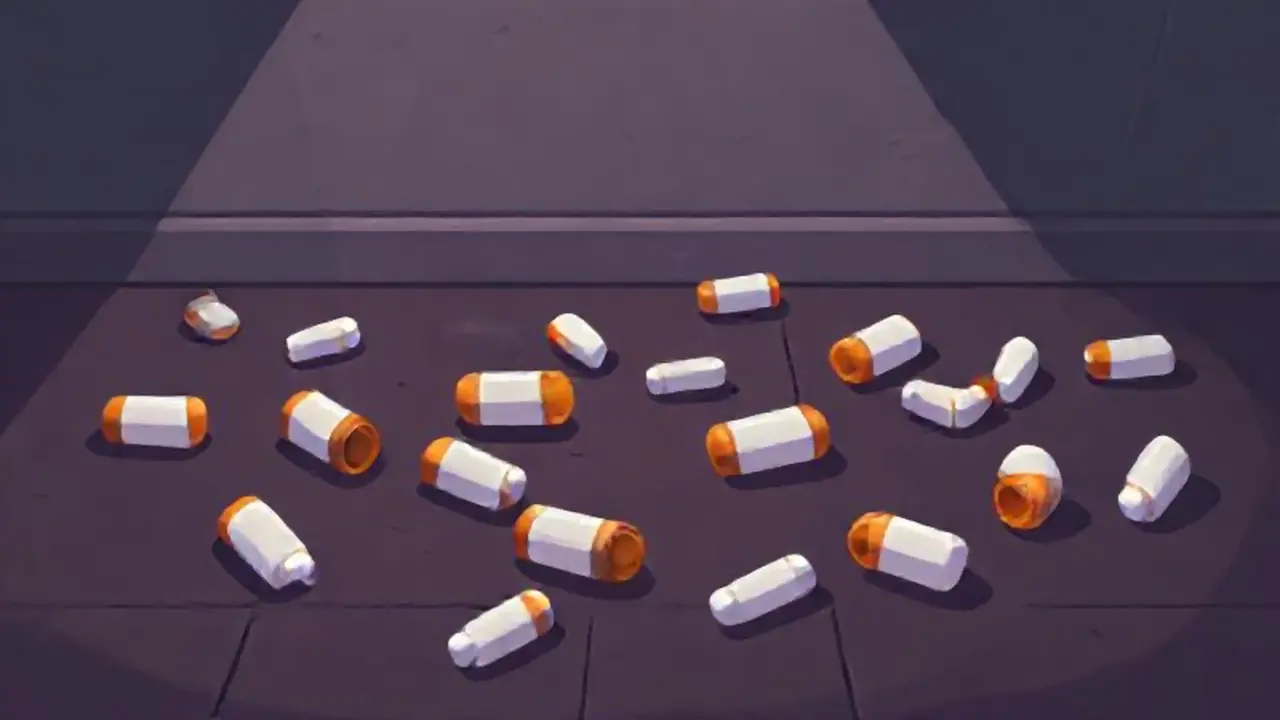 Botellas vacías sobre el suelo oscuro