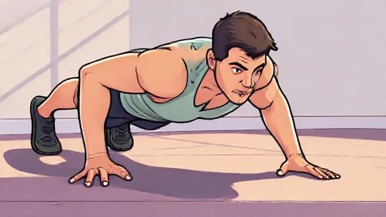 Hombre haciendo flexiones