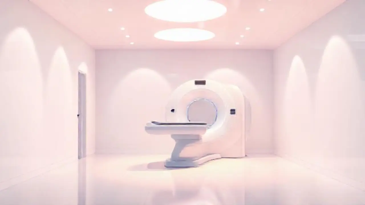 La habitación blanca escanea con luz