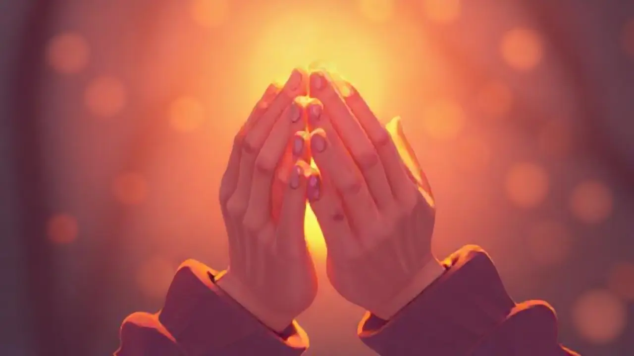 Manos cálidas con luz