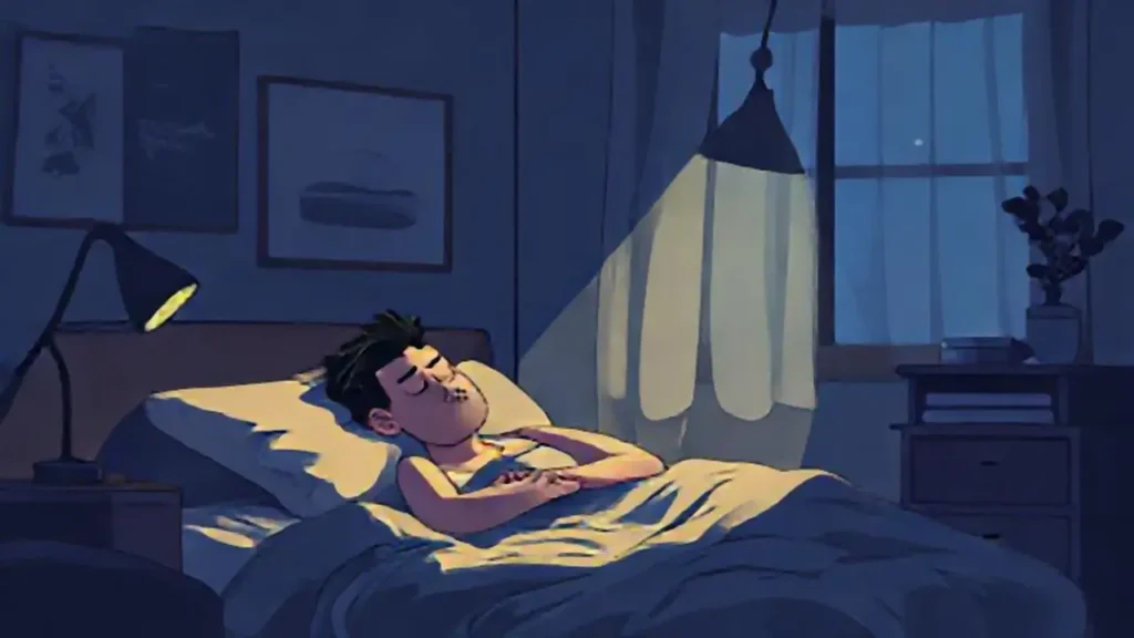 Hombre dormido en penumbra