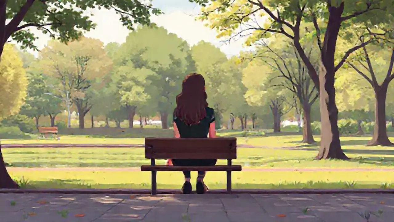Mujer sola en el parque
