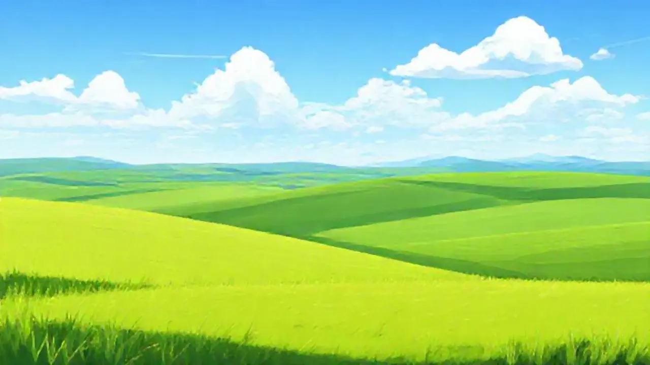 Campos verdes, cielo azul