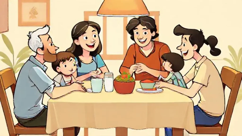 Familia reunida en la mesa