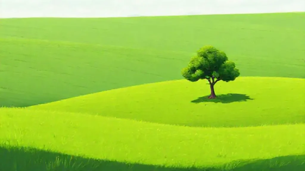 Prado con un árbol
