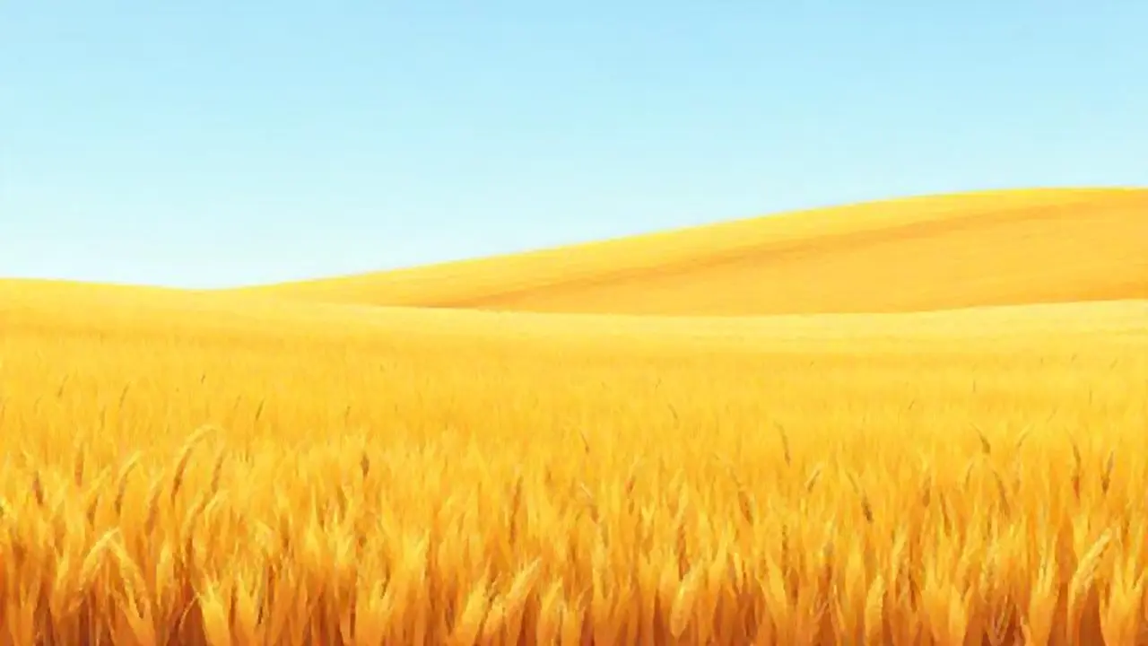El campo de trigo dorado se extiende