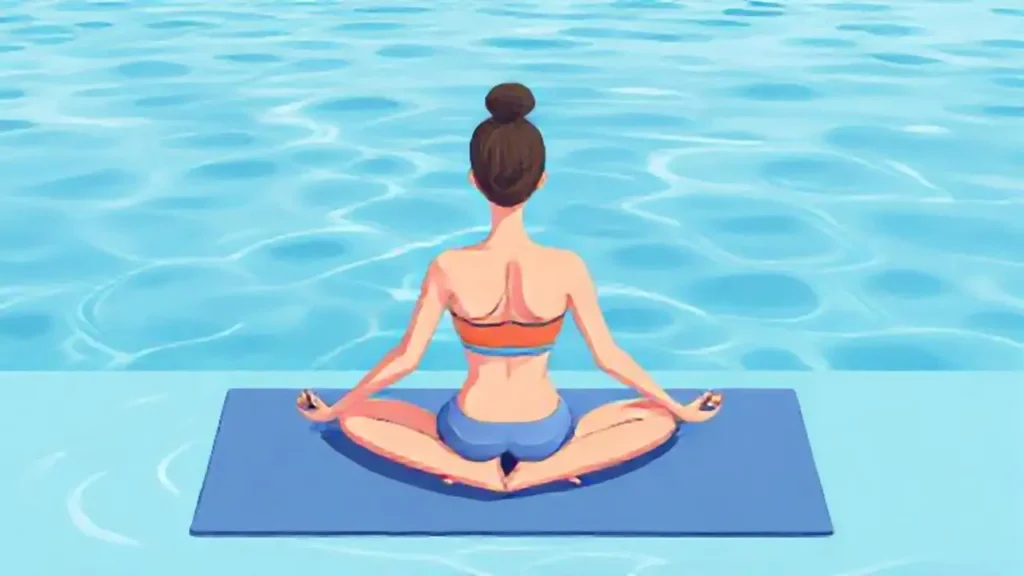 Yoga azul en el mar