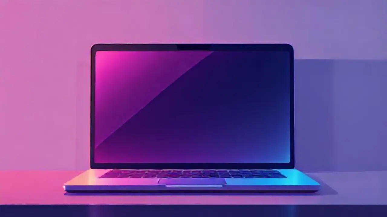 La pantalla de la laptop brilla tenue