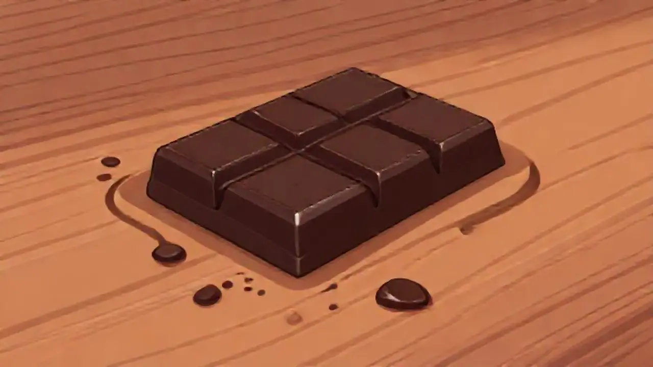 Un chocolate negro sobre madera