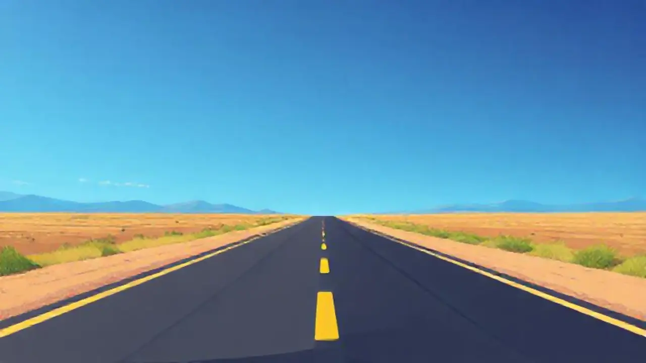Carretera vacía se extiende