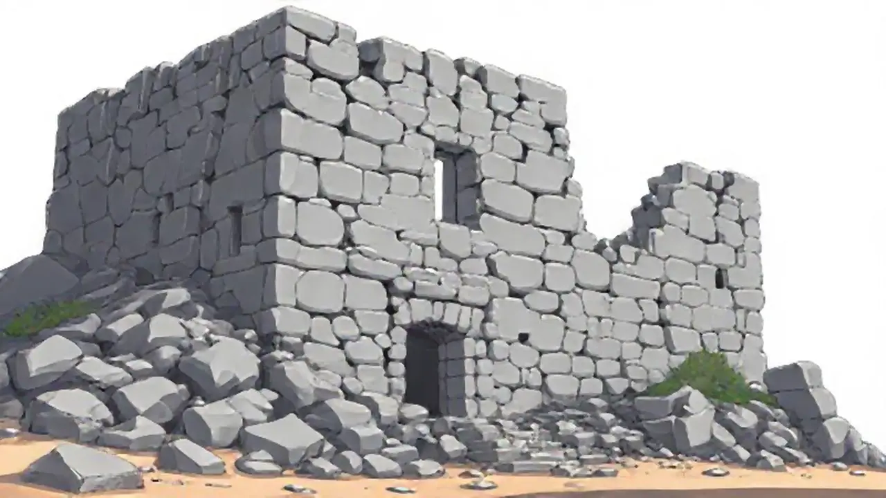 Edificio gris derrumbándose