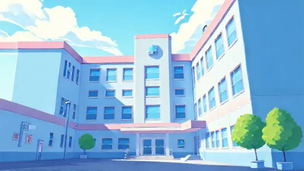 Un hospital azul bañado por el sol