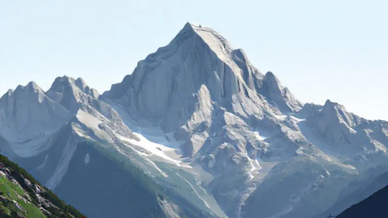 Pico montañoso de piedra gris