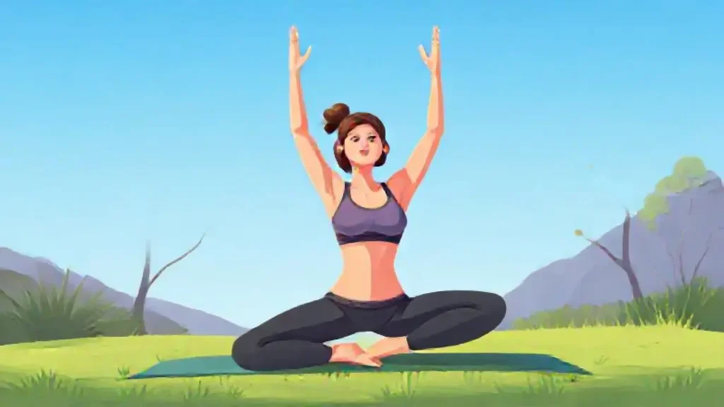 Mujer practica yoga al aire libre