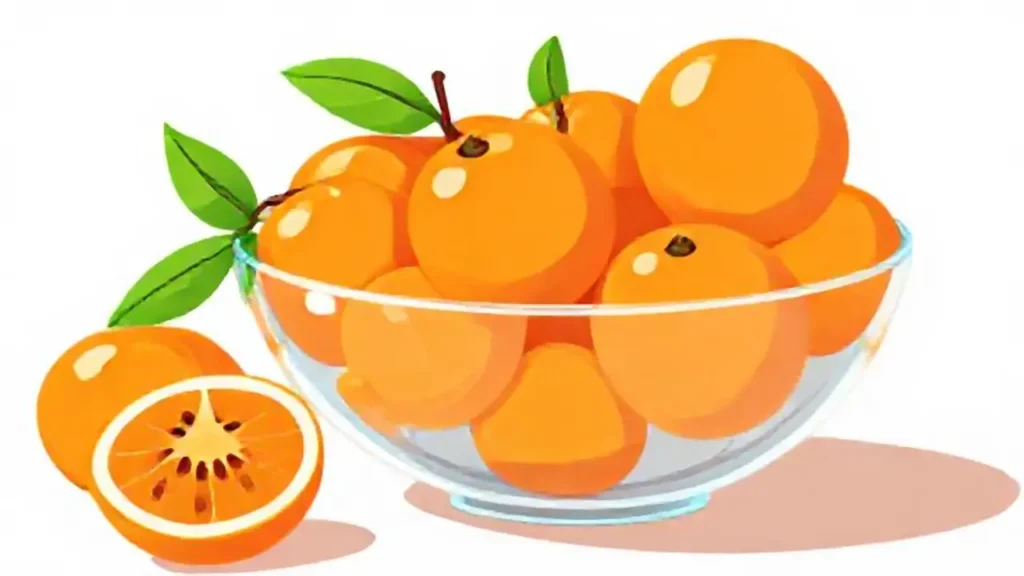 Un tazón de fruta naranja brillante