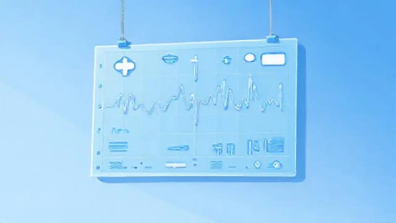 Un gráfico médico azul flota