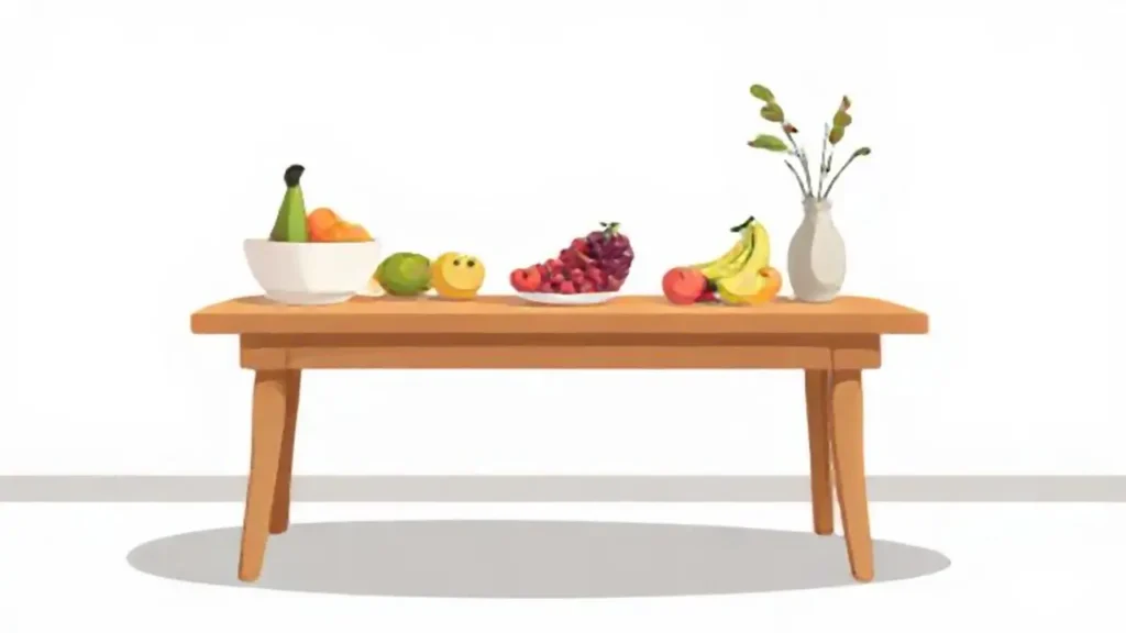 Mesa vacía con fruta