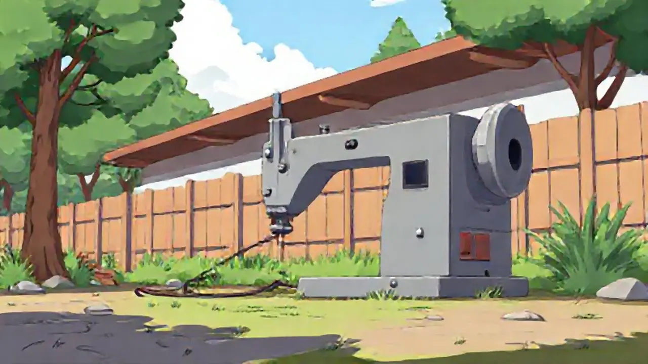 Máquina gris gigante al aire libre